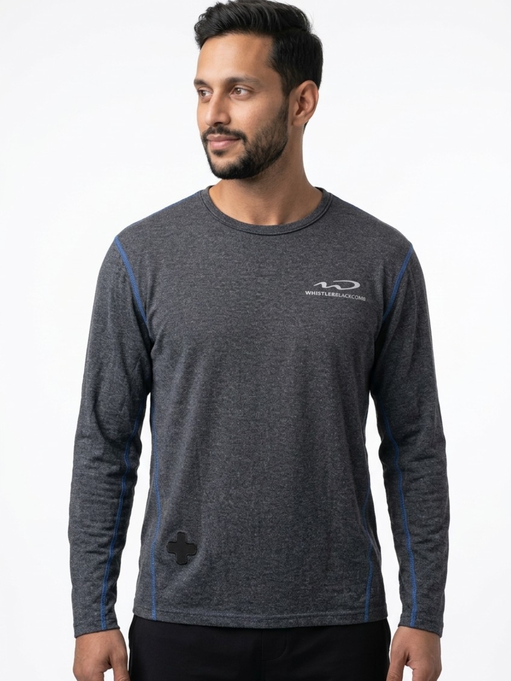 Long Sleeve Heathered Charcoal Performance Tee
